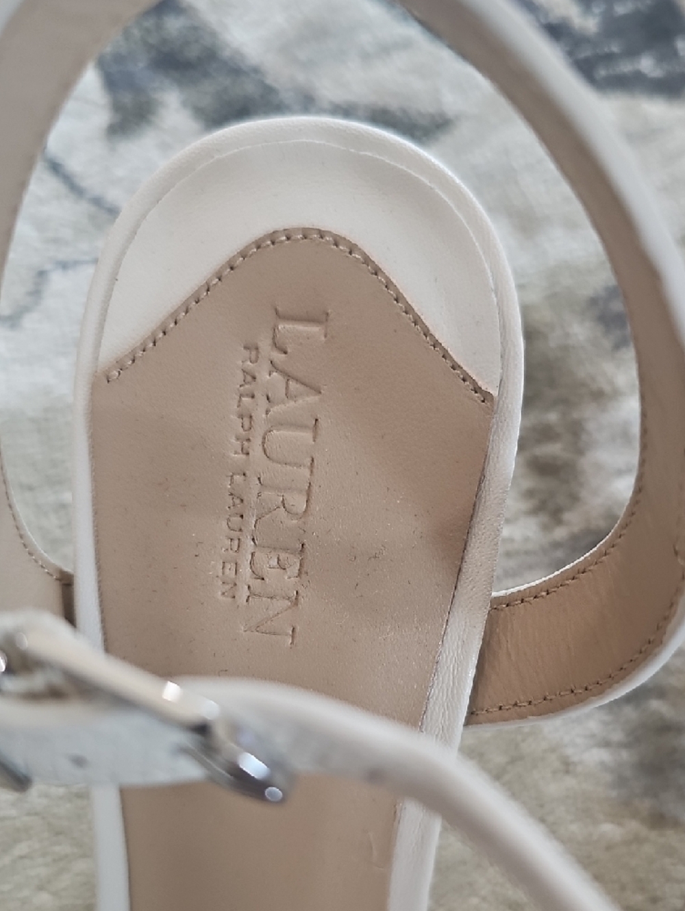 Lauren Ralph Lauren Cream Ankle-Strap Sandals - Picture 2 of 8